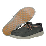 Men's casual shoes in black oyster color with suede detailing