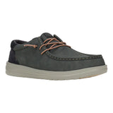 Men's casual shoes in black oyster color with suede detailing