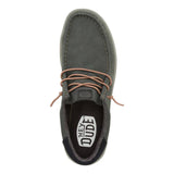 Men's casual shoes in black oyster color with suede detailing