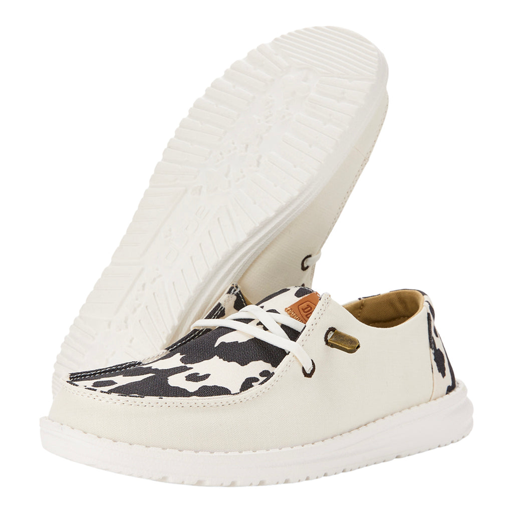 Hey Dude Wendy Black/White Cow Print Shoes display picture 2