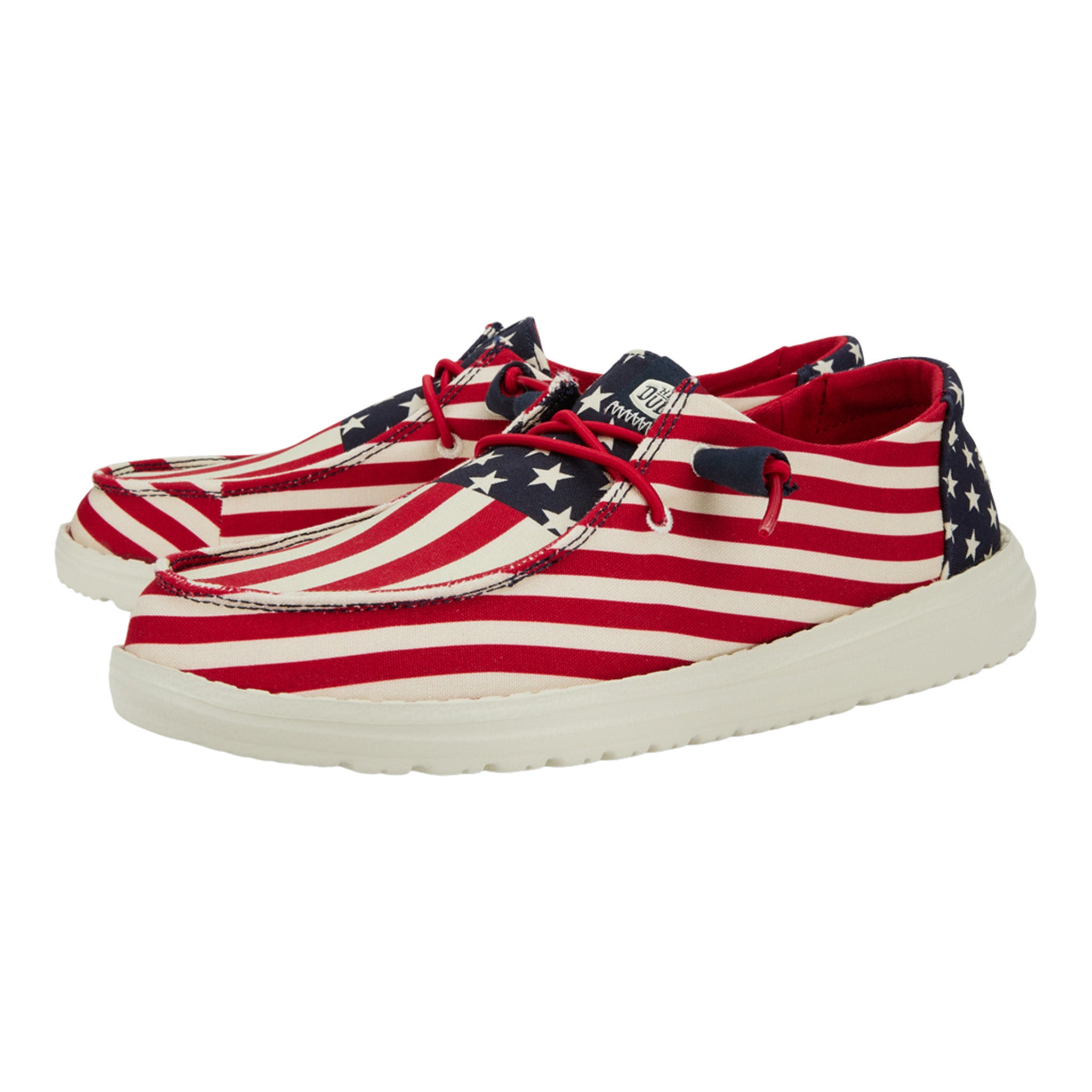 Hey Dude Shoes With American Flag On Heel