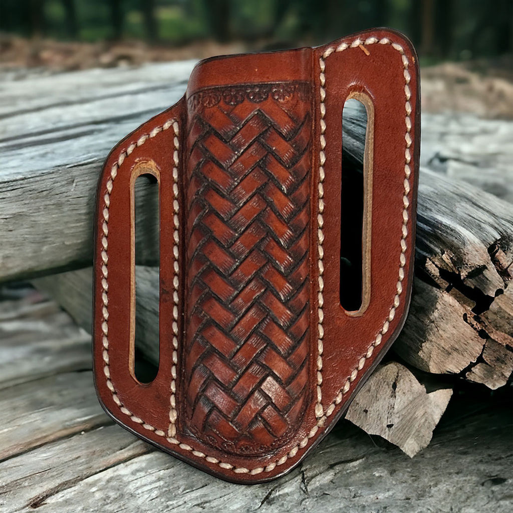 Twisted X Basket Weave Contoured Knife Sheath