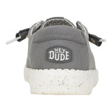 women's grey stretch mesh shoe in dark gray with white bottom