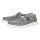 women's grey stretch mesh shoe in dark gray with white bottom