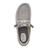 women's grey stretch mesh shoe in dark gray with white bottom