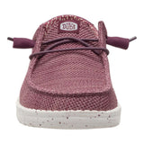 women's burgundy slip-on lightweight shoes toe view