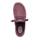 women's burgundy slip-on lightweight shoes top view
