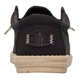 men's dark brown slip-on shoe with faux-leather upper, easy-on lace system and ultralight flex outsole