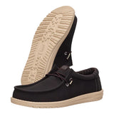 men's dark brown slip-on shoe with faux-leather upper, easy-on lace system and ultralight flex outsole