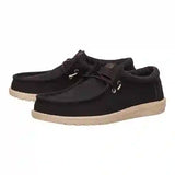 men's dark brown slip-on shoe with faux-leather upper, easy-on lace system and ultralight flex outsole