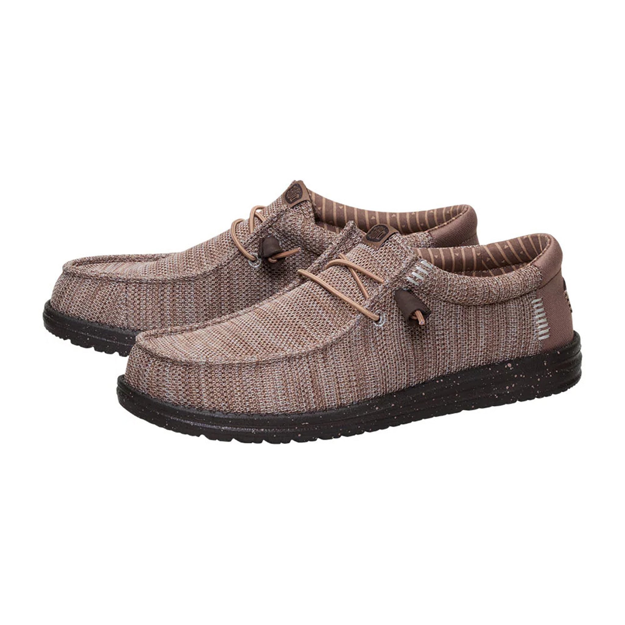 Hey Dude Wally Stretch Sox Deep Taupe & Mole Brown Slip On Shoes Hey Dude Wally Stretch Sox Deep Taupe & Mole Brown Slip On Shoes