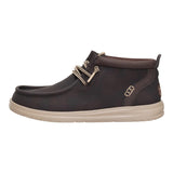 men's brown mid ankle height boot with grip bottom