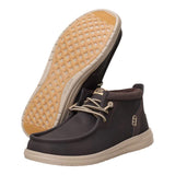 men's brown mid ankle height boot with grip bottom