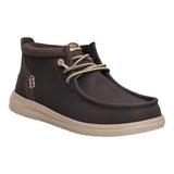 men's brown mid ankle height boot with grip bottom
