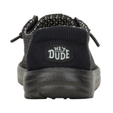 youth shoes with stretchy mesh in black color with black elastic laces