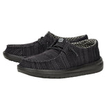 youth shoes with stretchy mesh in black color with black elastic laces