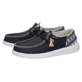 HeyDude Black Woven Beach theme Slip On with Seashell Charm