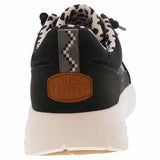 women's black casual sneaker with white lightweight outsole