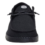 Women's black slip-on casual shoes with subtle shimmer effect