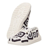 women's black & white embroidered crochet chambray shoes