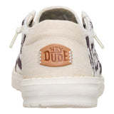 women's black & white embroidered crochet upper with chambray heel shoes heel view