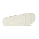 women's pink & multi color embroidered crochet upper with chambray heel shoes sole