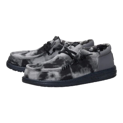 men's lightweight grey & black tie dyed slip on shoes