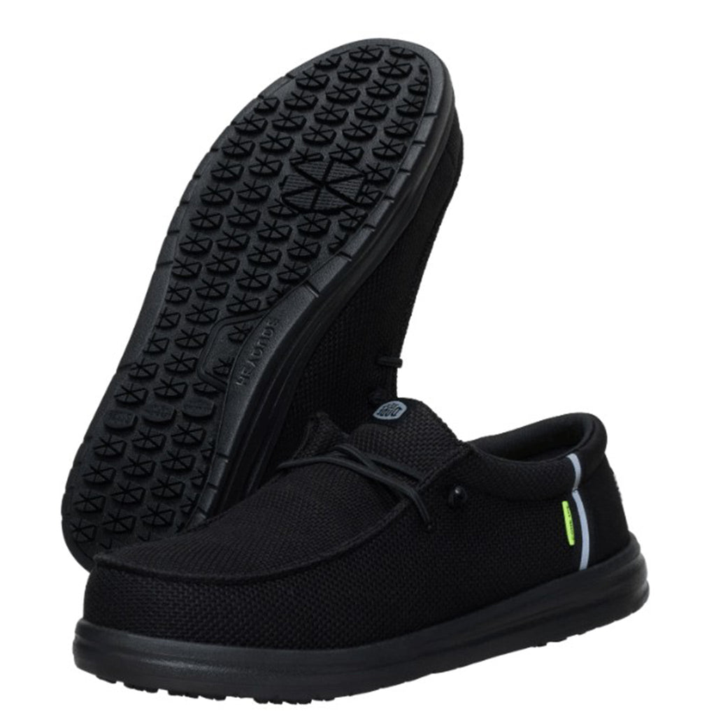 HeyDude Black Slip On Carbon Toe