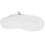 men's shoe with mesh upper and micro synthetic suede heel in Dawn blue color