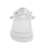 men's shoe with mesh upper and micro synthetic suede heel in Dawn blue color