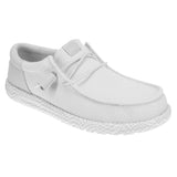 men's shoe with mesh upper and micro synthetic suede heel in Dawn blue color