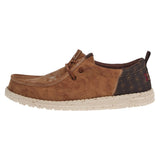 Toe to heel side view of Hey Dude Men's Wally Funk Western Stitch Shoes 