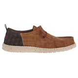 Heel to toe side view of Hey Dude Men's Wally Funk Western Stitch Shoes 