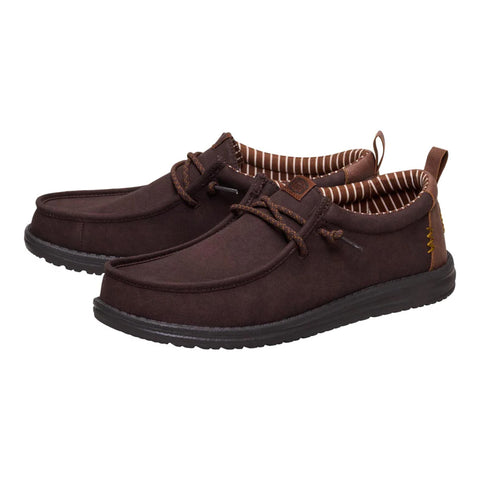 Men's dark brown suede shoes treated with water repellant