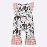 Infant & Toddler Pink Checked Buckaroo Romper