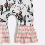 Infant & Toddler Pink Checked Buckaroo Romper