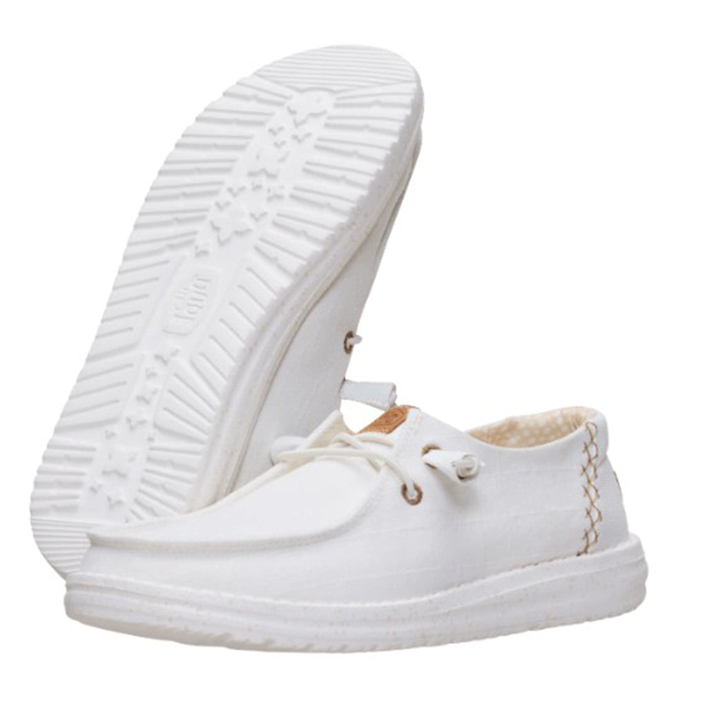 Hey Dude White Chambray Grid Slip On