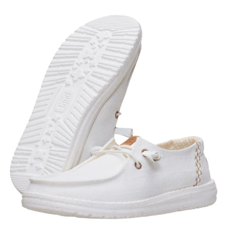Hey Dude White Chambray Grid Slip On