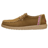 HeyDude Brown Slip On with Pink- Side