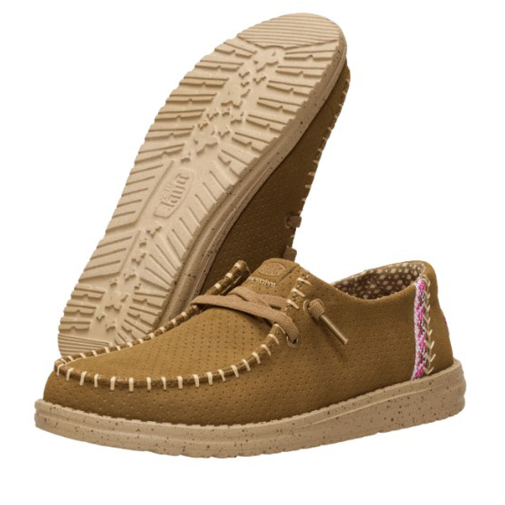 HeyDude Brown Slip On with Pink