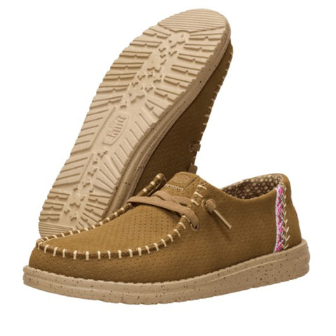 HeyDude Brown Slip On with Pink