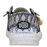 HeyDude Black Woven Beach theme Slip On with Seashell Charm- Back Design