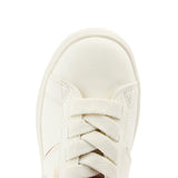 Top‑down view of the Hey Dude Women’s Karina Double Duo Classic Egret shoe on a white background showing the laces and footbed shape.