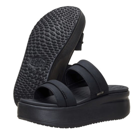 HeyDude Black Austin Slide with Platform