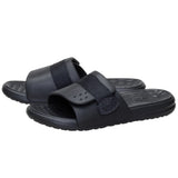 Black Velcro Slip On Slides