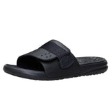 Black Velcro Slip On Slides- Side