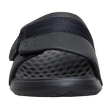 Black Velcro Slip On Slides- Front