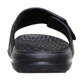 Black Velcro Slip On Slides- Back