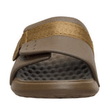 Brown Velcro Slip on Sandal- Front