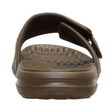 Brown Velcro Slip on Sandal- Back